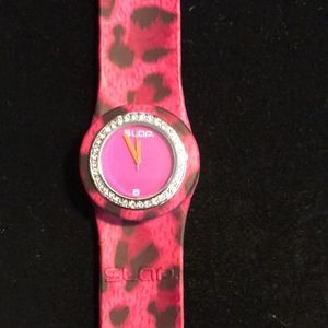 Authentic slap watch leopard print pink!
